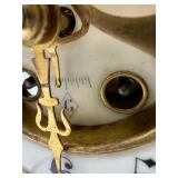 Antique Wm. L. Gilbert Brass and Glass Mantel Clock