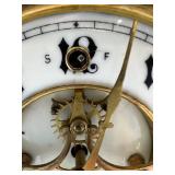 Antique Wm. L. Gilbert Brass and Glass Mantel Clock