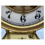 Antique Wm. L. Gilbert Brass and Glass Mantel Clock