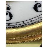 Antique Wm. L. Gilbert Brass and Glass Mantel Clock