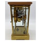 Antique Wm. L. Gilbert Brass and Glass Mantel Clock