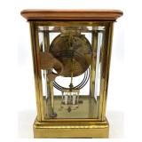 Antique Wm. L. Gilbert Brass and Glass Mantel Clock