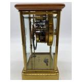 Antique Wm. L. Gilbert Brass and Glass Mantel Clock