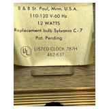 Vintage B&B Electric Clock with Brass Accents