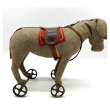 Early Steiff Felt Horse on Wheels