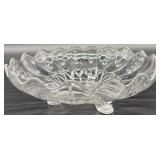 Pair of Vintage New Martinsville Crystal Glass Candle Holders with Etched Design