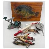 Collection of Vintage Fishing Reels and Lures