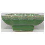 Set of 3 Vintage Ceramic Pieces: Green Scalloped Dish, Marble Vase, Abstract Pitcher