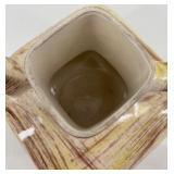 Set of 3 Vintage Ceramic Pieces: Green Scalloped Dish, Marble Vase, Abstract Pitcher