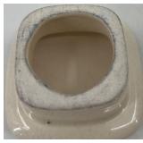 Set of 3 Vintage Ceramic Pieces: Green Scalloped Dish, Marble Vase, Abstract Pitcher