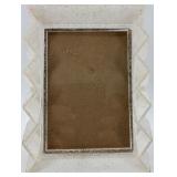 Set of Vintage Silver Tray and Crystal Perfume Bottle with Art Deco Frame