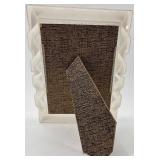 Set of Vintage Silver Tray and Crystal Perfume Bottle with Art Deco Frame