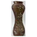 Vintage Red Goofus Glass Plate, Embossed Vase, and Mantel Clock Set