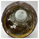 Vintage Red Goofus Glass Plate, Embossed Vase, and Mantel Clock Set