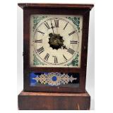 Vintage Red Goofus Glass Plate, Embossed Vase, and Mantel Clock Set