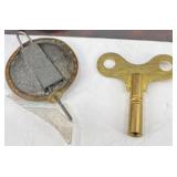 Vintage Red Goofus Glass Plate, Embossed Vase, and Mantel Clock Set