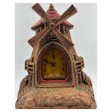 Vintage Village Mill Alarm Clock by DeLuxe Clock Mfg Co.