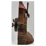 Vintage Village Mill Alarm Clock by DeLuxe Clock Mfg Co.