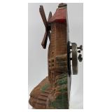 Vintage Village Mill Alarm Clock by DeLuxe Clock Mfg Co.