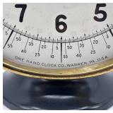 Vintage One Hand Clock Co. Clock with Brass Detailing