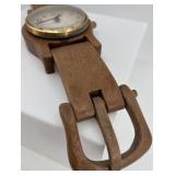 Handcrafted Wooden Wristwatch with Leather Strap
