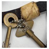 Vintage DETEX Watchclock with Leather Case and Keys