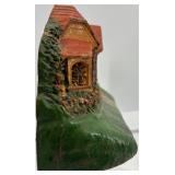 Antique Cottage-Shaped Clock with Floral Design