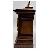 Antique Wood Mantel Clock with Thermometer and Barometer