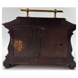 Antique Wood Mantel Clock with Thermometer and Barometer