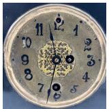 Antique Vintage Black Mantel Clock with Ornate Dial