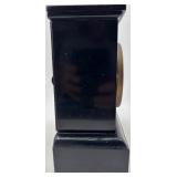 Antique Vintage Black Mantel Clock with Ornate Dial