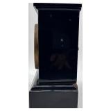Antique Vintage Black Mantel Clock with Ornate Dial