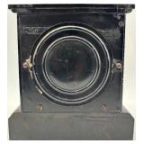 Antique Vintage Black Mantel Clock with Ornate Dial