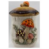 Set of 4 Ceramic Mushroom Canisters with Lids