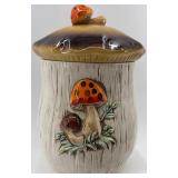 Set of 4 Ceramic Mushroom Canisters with Lids