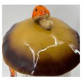 Set of 4 Ceramic Mushroom Canisters with Lids