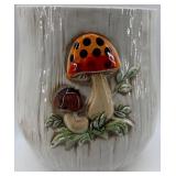 Set of 4 Ceramic Mushroom Canisters with Lids
