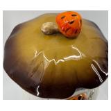 Set of 4 Ceramic Mushroom Canisters with Lids