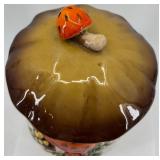 Set of 4 Ceramic Mushroom Canisters with Lids