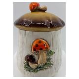 Set of 4 Ceramic Mushroom Canisters with Lids