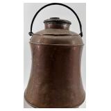 Antique Copper Water Pitcher with Lid and Handle