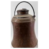 Antique Copper Water Pitcher with Lid and Handle