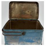 Set of 3 Vintage Metal Handled Tins - Rustic Decor