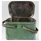 Set of 3 Vintage Metal Handled Tins - Rustic Decor