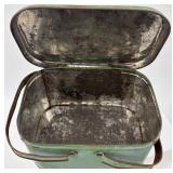 Set of 3 Vintage Metal Handled Tins - Rustic Decor