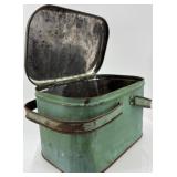 Set of 3 Vintage Metal Handled Tins - Rustic Decor