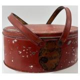 Set of 3 Vintage Metal Handled Tins - Rustic Decor