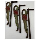 Antique Curtain Rod Set with Decorative Ends and Brackets