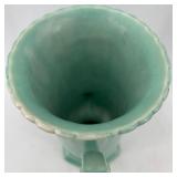 Vintage Hope Novelty Co. Bird Print in Frame and Red Wing Art Pottery Vase