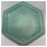 Vintage Hope Novelty Co. Bird Print in Frame and Red Wing Art Pottery Vase